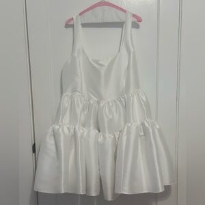 ASOS Curve White Tiered Ruffled Dress